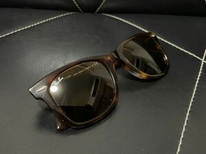 販売終了モデル 極美品 Ray-Ban レイバン RB2140-F WAYFARER ウェイファーラー べっ甲風 ライトトータス ブラウン サングラス アイウェア 