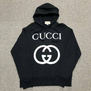 【グッチ】本物 GUCCI パーカー ロゴ インターロッキングG サイズS フーディー ダブルG トップス 475374 コットン100% 男性用 メンズ 伊製