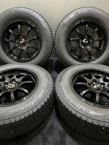 ★215/65R16 BRIDGESTONE/VRX2 22年製 LM SPORT 16インチ 7J +45 114.3 5H スタッドレス 4本 アルファード ヴェルファイア （南4- G866）