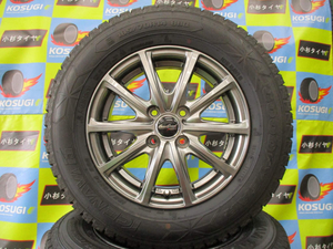 １４インチ中古スタッドレスセット　185/70R14　グッドイヤー　ナビ6　5.5-14　4H100　+38　ユーロスピード