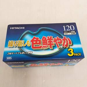 a817 ビデオカセットテープ VHS　HITACHI　繰り返しも色鮮やか　3パック　未開封