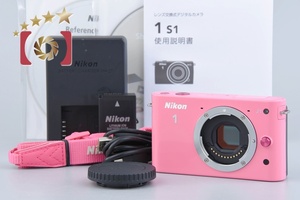 【中古】Nikon ニコン 1 J1 ピンク ミラーレス一眼カメラ シャッター回数僅少