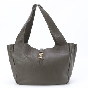 1円■新品同様■YSL イヴ サンローラン■LE 5 A 7 BEA レザー トート バッグ 肩掛け ショルダー ハンド A4 ゴールド レディース ELE BH22-4