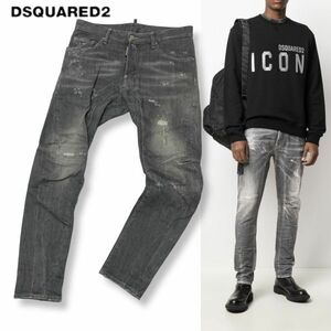 1 国内正規品 DSQUARED2 ディースクエアード 21ss Tidy Biker タイディ バイカー デニムパンツ ジーンズ ダメージ加工 ボタンフライ 46