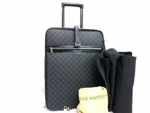 1円■美品■LOUIS VUITTON ルイヴィトン N23299 ダミエグラフィット ペガス55 2輪 キャリーケース スーツケース ブラック系 FF0296