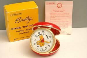 ディズニー　レア　くまのプーさん　トラベル時計　● 未使用　● BRADLEY　● JAPAN製　Pooh