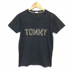 FA755dL TOMMY トミー サイズS 半袖Tシャツ ロゴプリント 迷彩 カモフラ ブラック 黒T メンズ レディース コットン トミーヒルフィガー