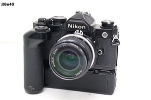 JT6w40 Nikon FM/NIKKORO 35mm F2.8 Aiレンズ/MD-11 カメラ シャッター○ その他動作未確認 60サイズ