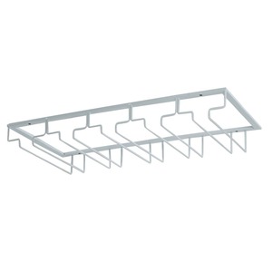 ワイングラスホルダー 吊り下げ グラスハンガー 吊り戸棚設置 ネジ止め [ ホワイト / 5列 ] グラスラック