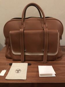 新品未使用　エルメス HERMES サックド ヴォワヤージュ スティーブ　ボストン　ハンド　旅行用カバン　レザー　ビジネス　大容量 本革