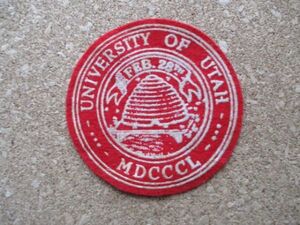 70s ユタ大学UNIVERSITY OF UTAHフェルトMDCCCLワッペン/大学UofUビンテージIVY旅行アメリカVintageカレッジPATCHアイビーUSA古着 D8