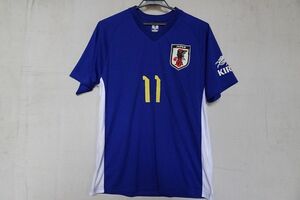 JFA OFFICIAL GOODS/半袖Tシャツ/キリン/サッカー/日本代表/ユニフォーム/Vネック/背番号11/ECOPET/青/ブルー/Mサイズ(4/17R)