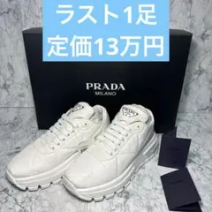 未使用 プラダ PRADA 靴 スニーカー リナイロン ホワイト 23cm