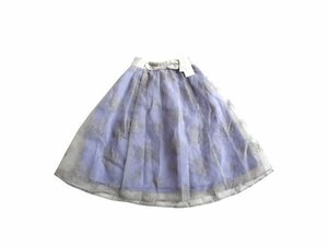 新品 定価4900円 tocco closet トッコクローゼット 花柄 チュール 膝丈 フレア スカート オーガンジー