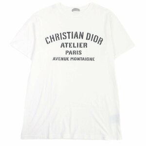 美品□DIOR ディオール オム 043J615A0589 コットン ATELIER アトリエロゴ プリントデザイン 半袖Ｔシャツ ホワイト M イタリア製 正規品