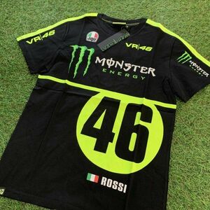 新品 定価7000円 VR46 バレンティーノ ロッシ Rossi Tシャツ Monster モンスターエナジー バイク レーシング 正規品 ブラック M