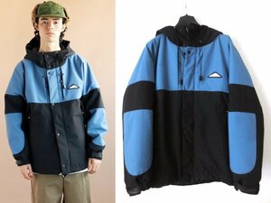 定価6万 19A/W MOUNTAINSMITH マウンテンスミス MOUNTAIN PARKA DOWN L マウンテンパーカー ダウンジャケット バイカラー ブルー ブラック