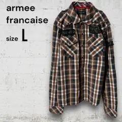 【美品】armee francaise メンズ L 長袖 シャツ チェック