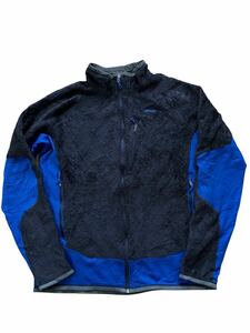 ★★★2013年製 patagonia パタゴニア R2 ジャケット サイズL 黒ブラックグレーx青ブルー★★★