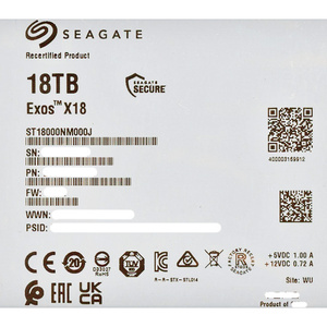 【中古】SEAGATE製HDD ST18000NM000J 18TB SATA600 7200 10000～11000時間以内 [管理:1050024380]