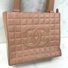 美品◆ CHANEL ハンドバッグ トートバッグ チョコバー ピンク