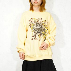 USA VINTAGE GILDAN CAT PRINT DESIGN SWEAT SHIRT/アメリカ古着にゃんこプリントデザインスウェット