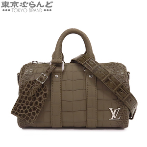 101725186 ルイヴィトン LOUIS VUITTON クロコ シティキーポル カーキオリーブ クロコダイル 2WAY ハンドバッグ ショルダーバッグ