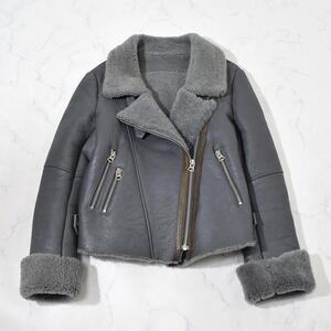 00s y2k unknown shearling 羊革 ダブルフェイス シアリング ムートン ムートンボア ライダースジャケット 短丈 ムートンジャケット M