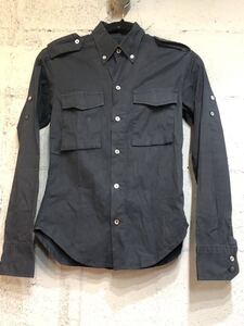 AKM エーケーエム ストレッチ エポーレット シャツ BLACK sizeS