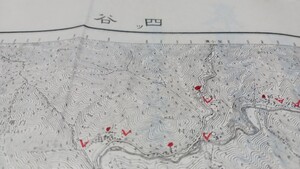 四ッ谷　京都府　古地図 　地形図　地図　資料　46×57cm（書き込み多し表裏）　明治26年測図　大正14年印刷　発行　B408