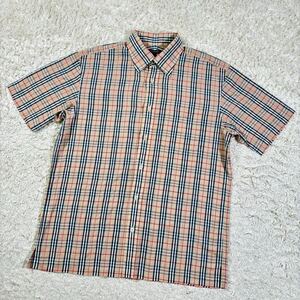 美品　バーバリーロンドン Burberry London 【大人のオシャレ】ノバチェック カラーシャツ トップス 半袖 ワイシャツ L 綿 コットン100% 