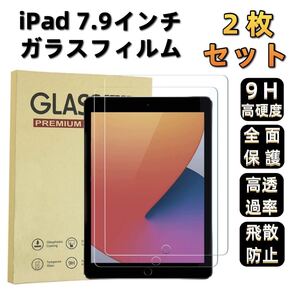 iPad 7.9インチ 2020 mini4/5 液晶保護フィルム 9H 強化ガラス 採用 2.5D ラウンドエッジ加工 2枚セット