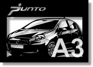 フィアット(FIAT) グランデプントの切り絵　(1)【A3サイズ】[C3-090]