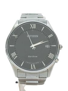 CITIZEN◆ソーラー腕時計/アナログ/ステンレス/BLK/SLV/SS/h415-s112907