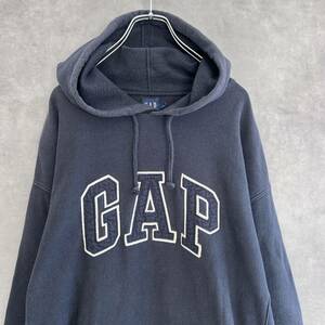 90s 韓国製 OLD GAP パーカー リバースウィーブタイプ L XL相当 ネイビー