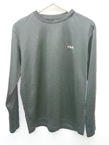 ◇ Θ FILA フィラ ワンポイント 長袖 Tシャツ サイズL ブラック メンズ P