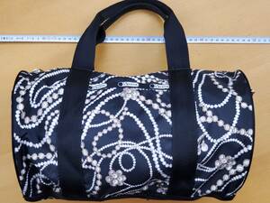 LeSportsac ブラック パールネックレス 柄 プリント 2010年 ミニボストン 