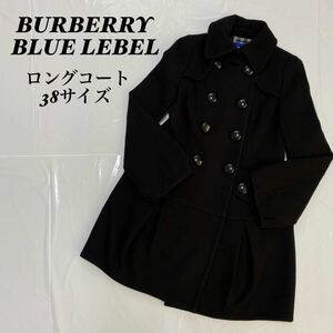 BURBERRY BLUE LEBEL バーバリーブルーレーベル　シンプル　美品　38サイズ　黒　ブラック コート ロングコート ブラック ブルーレーベル