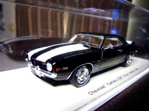 スパーク 1/43 シボレー カマロ Z28・ロードバージョン ★サメ カマ /1969 ★ブラック/ホワイトストライブ