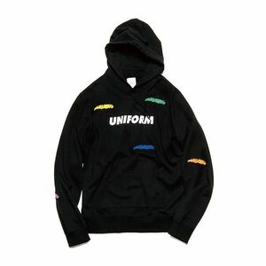 新品uniform experimentカラーリペアフーディー①スウェットシャツパーカー黒フラグメントSOPHNETfcrbbristolsophUEカットソージャケット