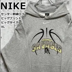 NIKE ナイキ センターロゴ 刺繍ロゴ プリント XL プルオーバー パーカー