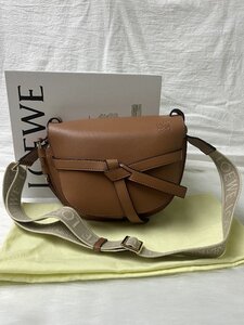 美品 LOEWE ロエベ Gete レザー ショルダーバッグブラウン