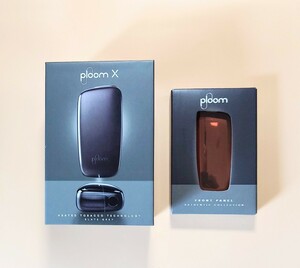 未使用 スターターキットとフロントパネルセット Ploom X ストレートグレイ・ フロントパネルカバー ラヴァレッド 販売店限定品カラー