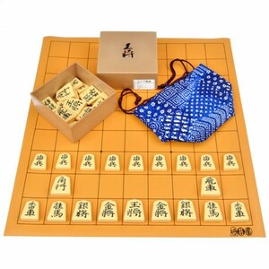 将棋セット　将碁屋マット将棋盤セット(プラ将棋駒王将・駒袋付き)