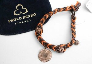 ★新品 PAOLO PENKO ◆フィレンツェの彫金職人が作るハンドメイド◆ フローリン ラッキーチャーム コードブレスレット アクセサリー /8/K4