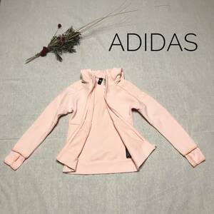 厳選★定番　定価2万　アディダス　adidas　ピンクコットンパーカー　スポーティー　ポリウレタン　スポーツ　アウトドアに　S