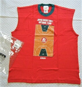 ミズノ製　KIRIN×ＭIZUNO　バスケットボール日本代表 「勝ちT」 応援サポーターズシャツ　赤色　サイズ L　懸賞当選品　JABBA公認　C-04-L