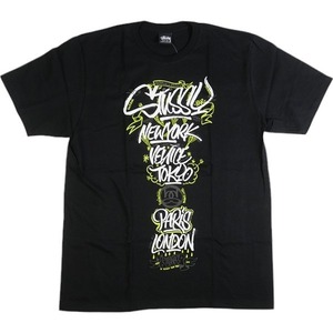 STUSSY ステューシー ×BORN X RAISED 23AW HANDSTYLES TEE Black Tシャツ 黒 Size 【L】 【新古品・未使用品】 20802565