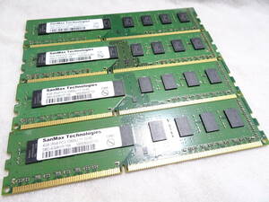 美品 SanMax デスクトップPC用 DDR3-1600 PC3-12800 1枚4GB×4枚組 合計16GB 両面チップ 動作検証済 1週間保証 SMD-4G68H1P-16K