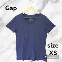 Gap ギャップ 無地 Vネック Tシャツ ネイビー XS